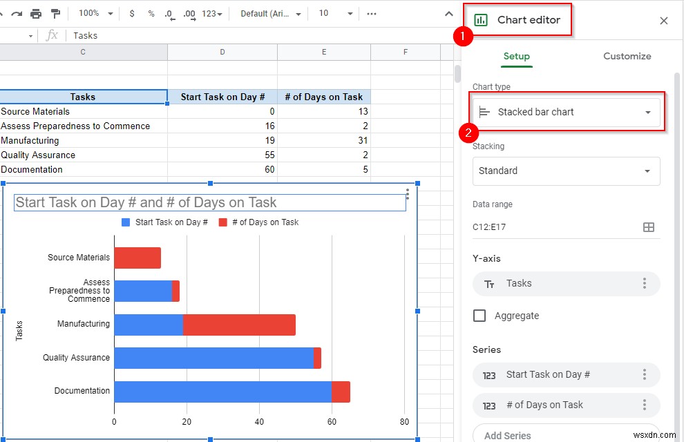 Cách thêm biểu đồ Gantt vào Google Docs