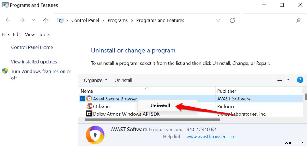 Cách tắt hoặc vô hiệu hóa Avast Secure Browser