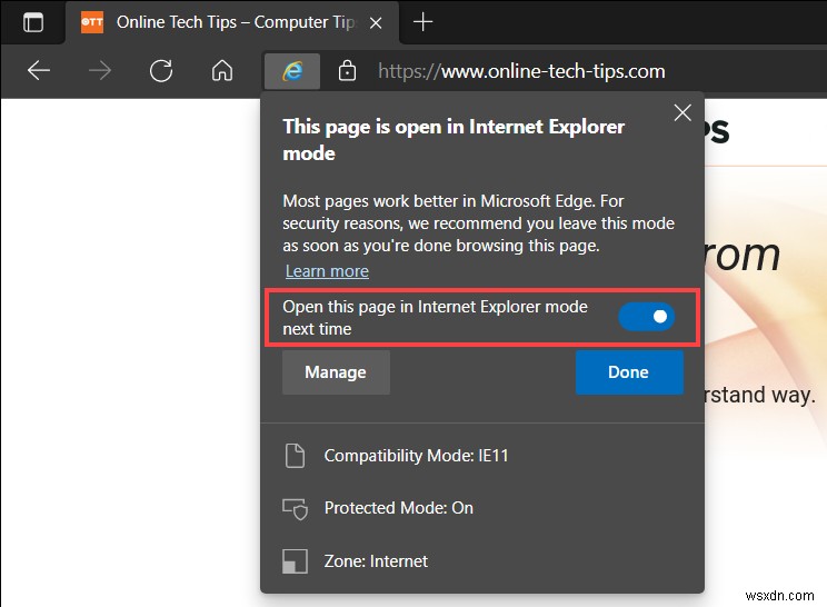 Cách bật chế độ Internet Explorer trong Edge trên Windows 10/11