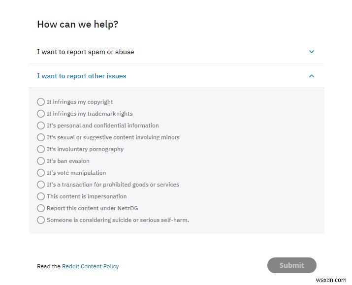 Cách báo cáo một Subreddit