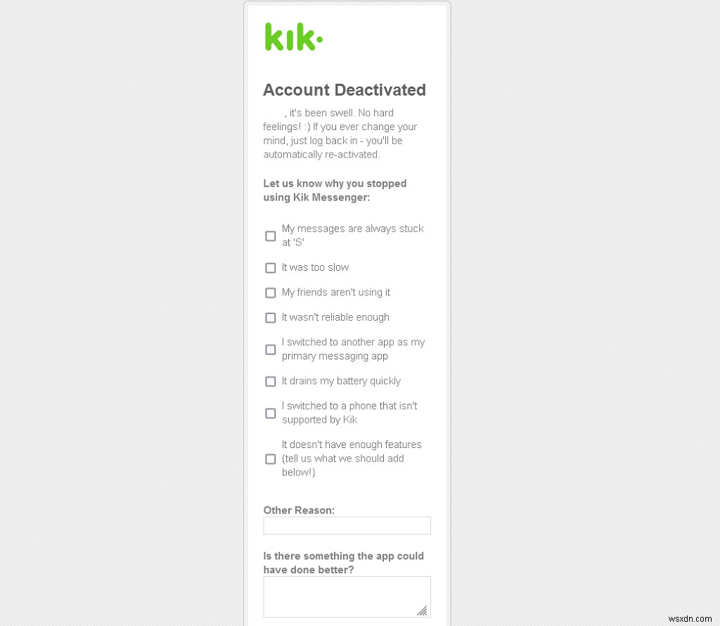 Cách xóa tài khoản Kik