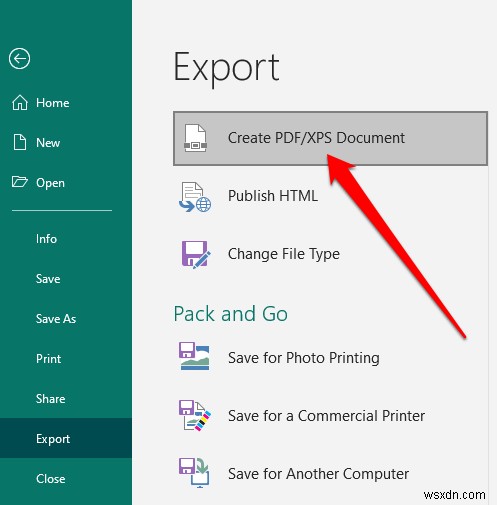 Cách chuyển đổi file Microsoft Publisher sang PDF
