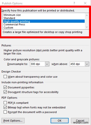 Cách chuyển đổi file Microsoft Publisher sang PDF
