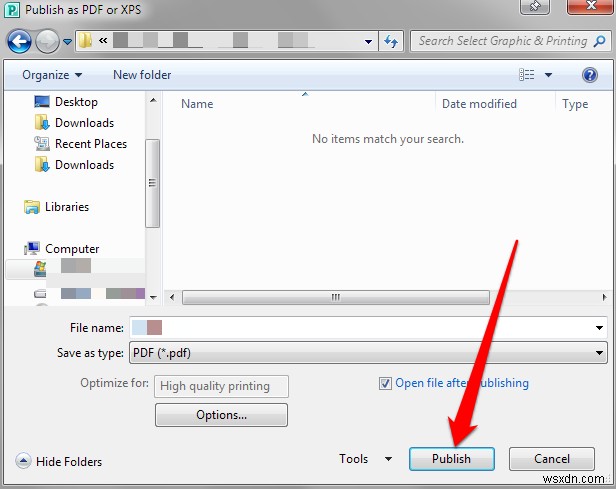 Cách chuyển đổi file Microsoft Publisher sang PDF