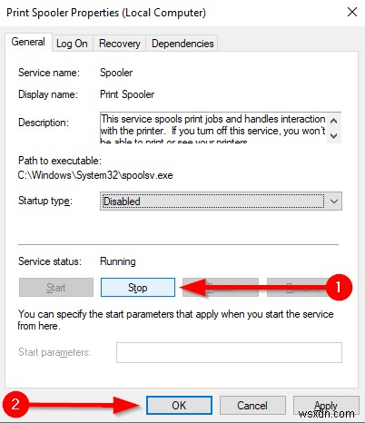 Cách tắt dịch vụ Print Spooler trên Windows 10