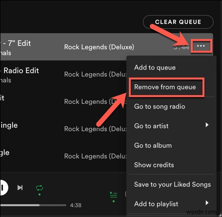 Cách xóa hàng đợi (Queue) trên Spotify