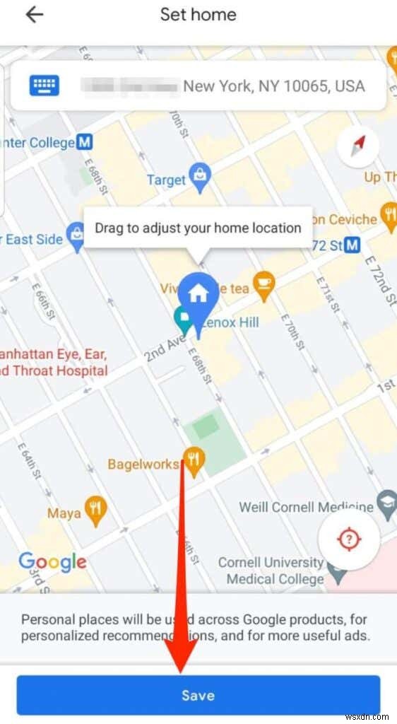 Cách đặt địa chỉ nhà trong Google Maps
