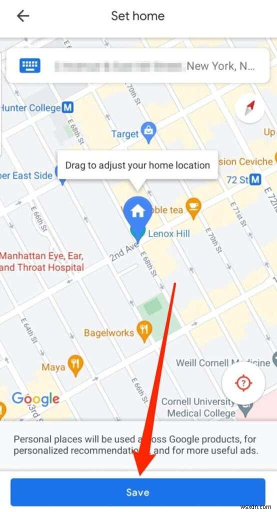 Cách đặt địa chỉ nhà trong Google Maps