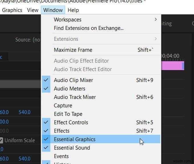 Cách tạo đồ họa tiêu đề trong Adobe Premiere Pro