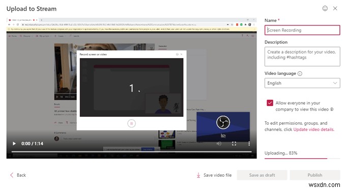 Cách quay màn hình với Microsoft Stream