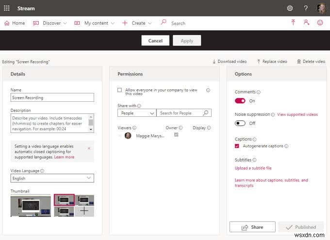Cách quay màn hình với Microsoft Stream