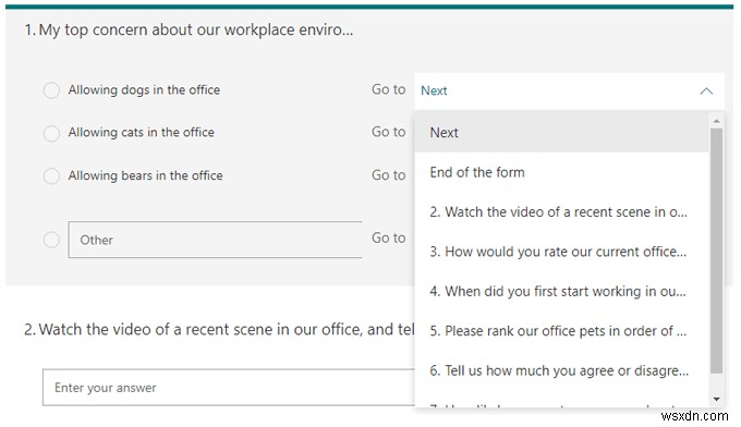 Cách sử dụng Microsoft Forms