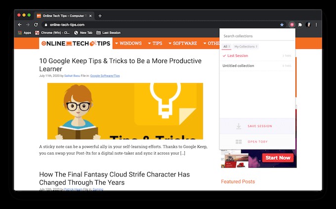 Cách Lưu Tab Trong Trình Duyệt Chrome