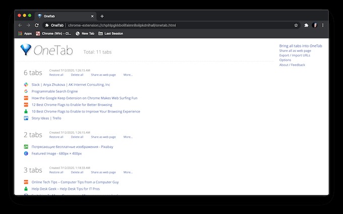 Cách Lưu Tab Trong Trình Duyệt Chrome