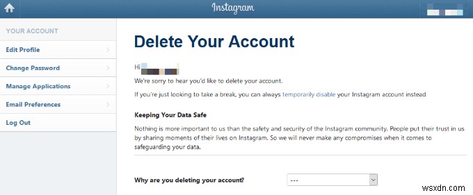 Cách xóa tài khoản Instagram vĩnh viễn