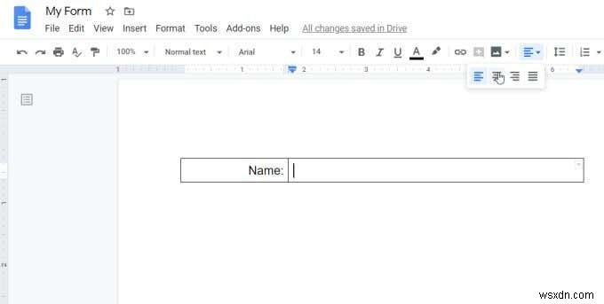Cách tạo biểu mẫu Google Docs có thể điền được với bảng
