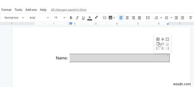 Cách tạo biểu mẫu Google Docs có thể điền được với bảng