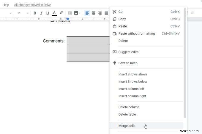 Cách tạo biểu mẫu Google Docs có thể điền được với bảng