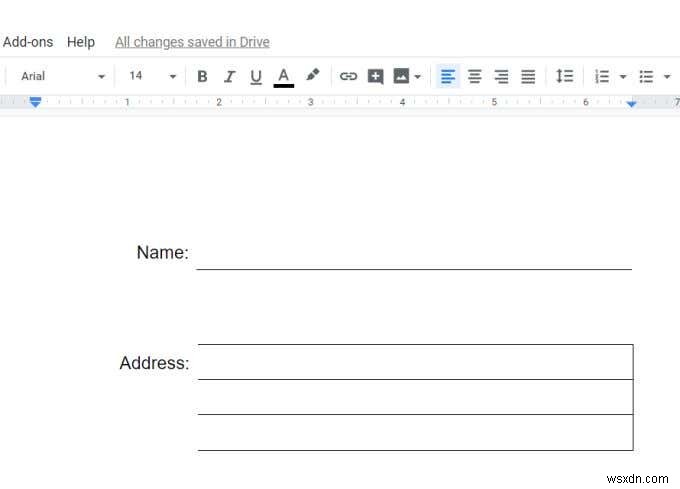 Cách tạo biểu mẫu Google Docs có thể điền được với bảng