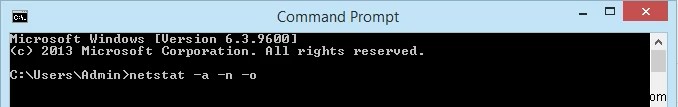 Dùng Netstat xem cổng đang lắng nghe và PID trong Windows