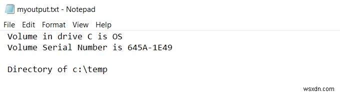 Chuyển hướng đầu ra từ dòng lệnh Windows ra tệp văn bản