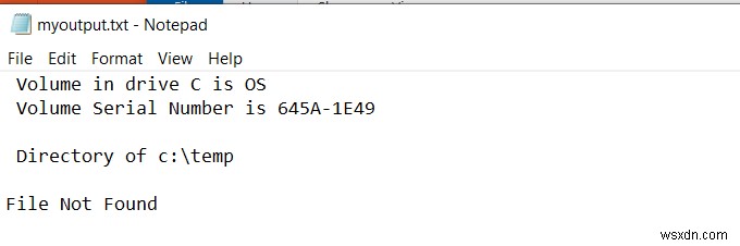 Chuyển hướng đầu ra từ dòng lệnh Windows ra tệp văn bản