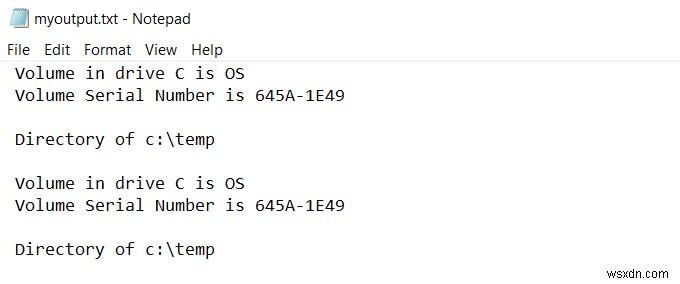Chuyển hướng đầu ra từ dòng lệnh Windows ra tệp văn bản