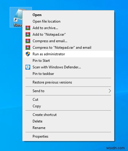 Mở Notepad với quyền Admin để tránh lỗi  Access is Denied  (Truy cập bị từ chối)