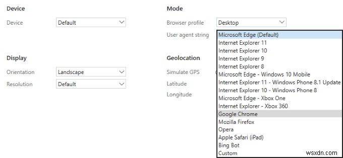 Cách thay đổi User Agent trình duyệt mà không cài Extension