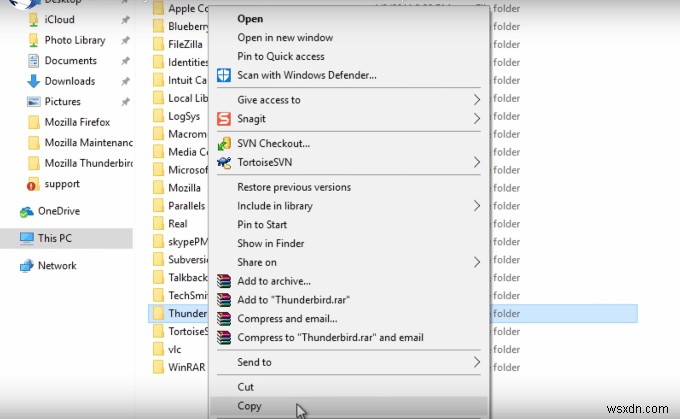 Cách chuyển hồ sơ Thunderbird & Email sang máy tính Windows mới