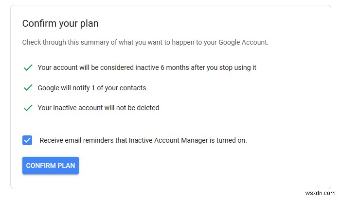 Cách kích hoạt Google Inactive Account Manager