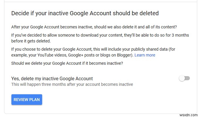 Cách kích hoạt Google Inactive Account Manager