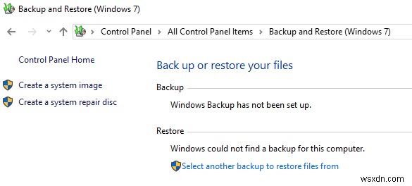 Tạo bản sao lưu hệ thống (System Image) Windows 10