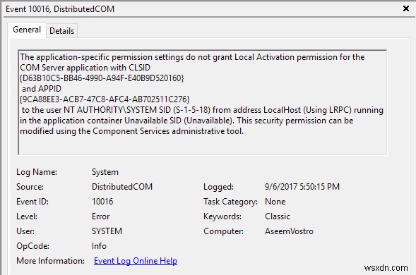 Sửa lỗi 10016 trong Windows Event Viewer