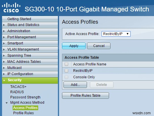 Giới hạn truy cập Cisco Switch dựa trên địa chỉ IP