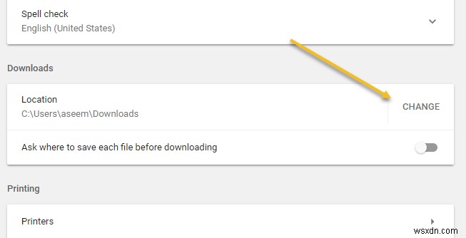 Thay đổi vị trí thư mục Downloads trong Google Chrome