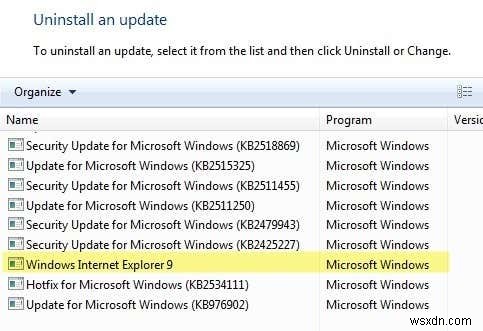 Gỡ cài đặt và cài lại Internet Explorer trong Windows 7