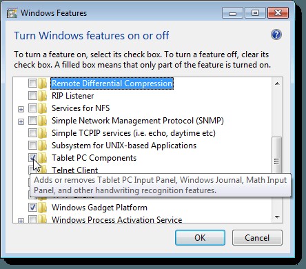 Bật/Tắt tính năng Windows (Enable/Disable Windows Features)