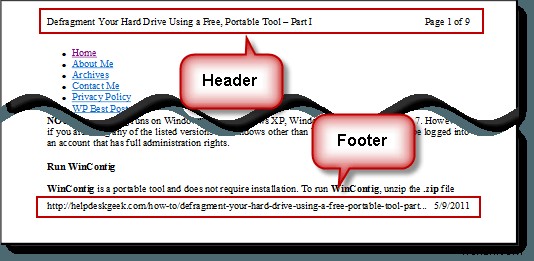 Thay đổi hoặc xóa Header/Footer khi in trong Internet Explorer hoặc Edge