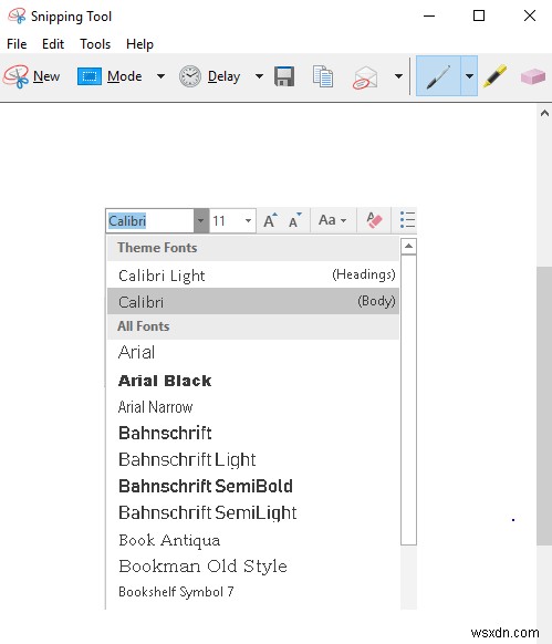 Dùng Windows Snipping Tool chụp Popup Menu