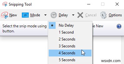 Dùng Windows Snipping Tool chụp Popup Menu