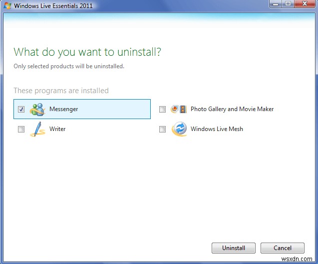 Gỡ Windows Messenger khỏi Windows 7, Vista, XP