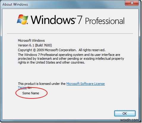 Thay đổi tên Registered Owner trong Windows 7/8/10