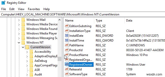 Thay đổi tên Registered Owner trong Windows 7/8/10