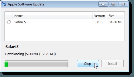Cập nhật trình duyệt Safari của Apple trên Windows