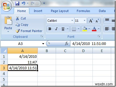 Nhanh Chóng Thêm Dấu Thời Gian Vào Worksheet Excel