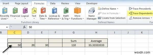 Cách Theo Dõi Ô Phụ Thuộc (Trace Dependents) Trong Excel