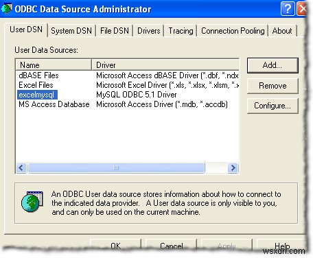 Kết nối Excel với MySQL