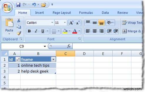 Kết nối Excel với MySQL