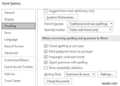Khắc phục lỗi kiểm tra chính tả Outlook không hoạt động